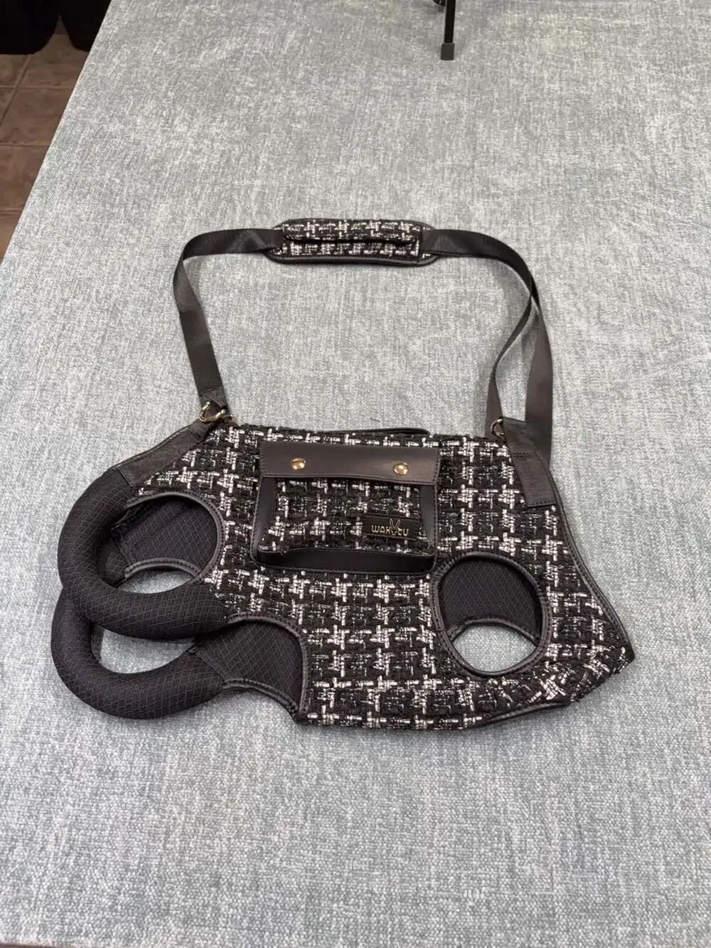 WAKYEU Tweed Pet Carrier Sling Bag Size L